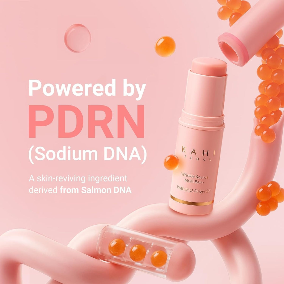 KAHI Wrinkle Bounce Multi Balm Stick | PDRN Collagen Wrinkle Stick | Korean Skin Care |All-in-One Hydrating Lip Balm Eye Cream Neck Cream Make Up Base & Face Mist Moisture Balm